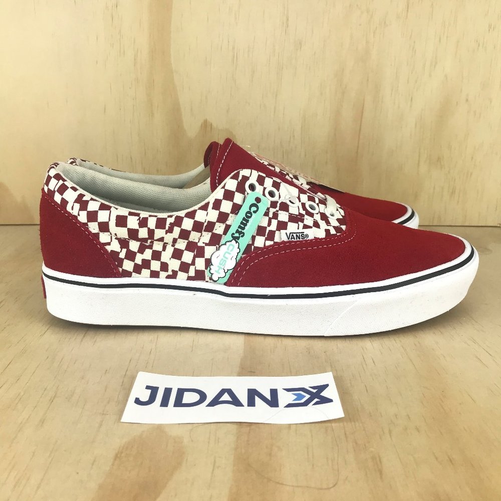 NEW Vans ComfyCush Era Tear Check Red White
